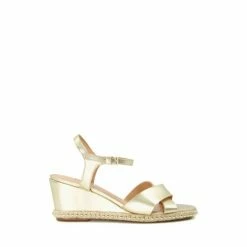 Dune London Golden Keelie Mini Wedge Sandals