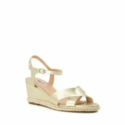 Alternative view of Dune London Golden Keelie Mini Wedge Sandals