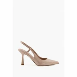 Dune London Natural Cabanna Oval Sprayed Heel Slippers
