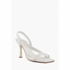 Alternative view of Dune London White Marbled Square Toe Heeled Slingback Sandals