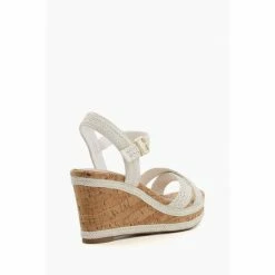 Dune London White Kelisa Braided Upper High Wedge Heel Sandals -Dune London Sales unnamed file 3268