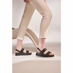 Dune London Black Location Padded Flatform Sandals