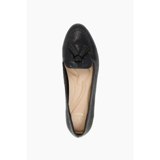 Dune London Black Gallerie Almond Toe Tassel Loafers 6 Dune London Black Gallerie Almond Toe Tassel Loafers - Image 4