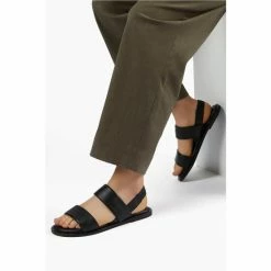 Dune London Black Laude Cushion Comfort Flat Sandals -Dune London Sales unnamed file 3307