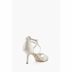 Dune London Maribel White Satin Cross Strap Shoes -Dune London Sales unnamed file 3313