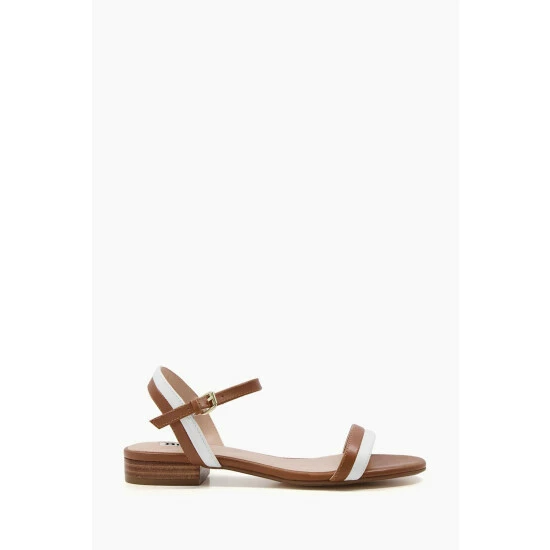 Dune London Brown Loyalty Stacked Low Block Sandals 3 Dune London Brown Loyalty Stacked Low Block Sandals