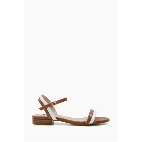 Dune London Brown Loyalty Stacked Low Block Sandals 7 Dune London Brown Loyalty Stacked Low Block Sandals - Image 5
