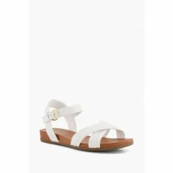 Alternative view of Dune London White Wf Landie Cross Strap Comfort Sandals