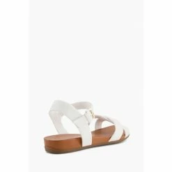 Dune London White Wf Landie Cross Strap Comfort Sandals -Dune London Sales unnamed file 3329