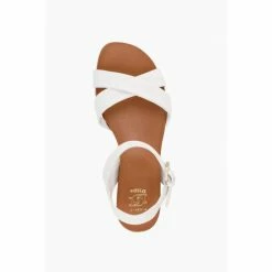 Dune London White Wf Landie Cross Strap Comfort Sandals -Dune London Sales unnamed file 3330