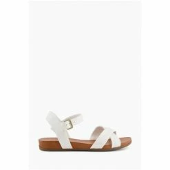 Dune London White Wf Landie Cross Strap Comfort Sandals -Dune London Sales unnamed file 3331