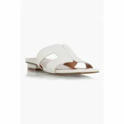 Dune London White Loupe Smart Slider Sandals