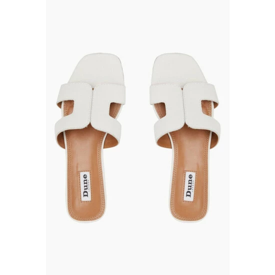Dune London White Loupe Smart Slider Sandals 5 Dune London White Loupe Smart Slider Sandals - Image 3