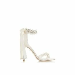 Dune London Martine Ivory Satin Embellished Ankle Tie Court -Dune London Sales unnamed file 3342