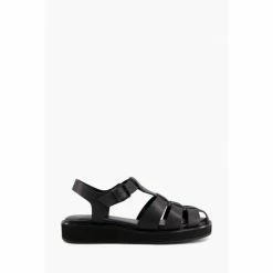 Dune London Black Loch Fisherman Sandals