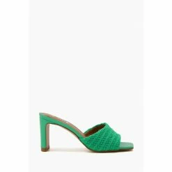 Dune London Green March Set Back Heel Mules