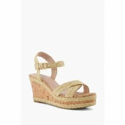 Alternative view of Dune London Natural Kelisa Braided Upper High Wedge Heel Sandals