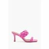 Dune London Pink Message Plaited Mid Heel Mules -Dune London Sales unnamed file 3383