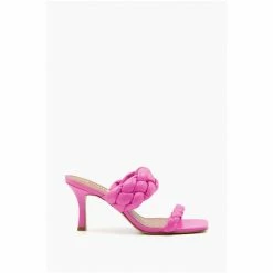 Dune London Pink Message Plaited Mid Heel Mules -Dune London Sales unnamed file 3388