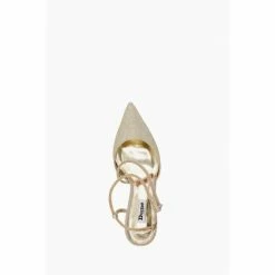 Dune London Gold Metalic Clarissa Embellished Twist Open Sandals -Dune London Sales unnamed file 3392