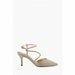 Dune London Gold Metalic Clarissa Embellished Twist Open Sandals -Dune London Sales unnamed file 3394