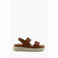 Dune London Brown Location Padded Flatform Sandals