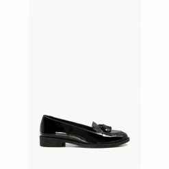 Dune London Black Global Almond Tassel Loafers