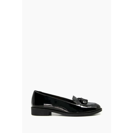 Dune London Black Global Almond Tassel Loafers 3 Dune London Black Global Almond Tassel Loafers
