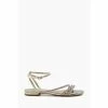Dune London Gold Tone Metalic Novell Tubular Flat Diamante Sandals -Dune London Sales unnamed file 3420