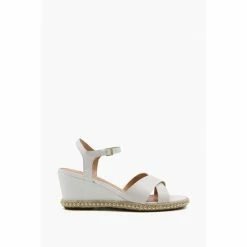 Dune London White Keelie Mini Wedge Sandals