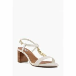 Alternative view of Dune London Womens White Wf Just Hardware Detail Block Heels
