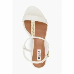 Dune London Womens White Wf Just Hardware Detail Block Heels -Dune London Sales unnamed file 3441