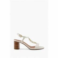 Dune London Womens White Wf Just Hardware Detail Block Heels -Dune London Sales unnamed file 3442