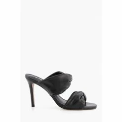 Dune London Black Mettle Double Twist Strap Sandals