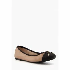 Dune London Womens Brown Wf_Hartlyn Toe Cap Bow Ballerina Shoes -Dune London Sales unnamed file 345