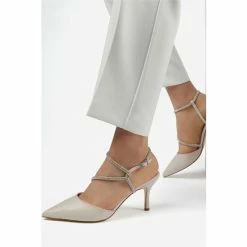 Dune London Natural Clarissa Embellished Twist Open Sandals