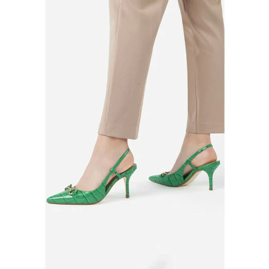 Dune London Green Click Snaffle Point Slingbacks 6 Dune London Green Click Snaffle Point Slingbacks - Image 4
