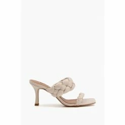 Alternative view of Dune London Natural Message Plaited Mid Heel Mules