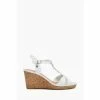 Dune London White Koala Wide Fit Plait T-Bar Strap Cork Wedge Heels -Dune London Sales unnamed file 3472