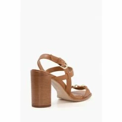 Dune London Junior Brown Smart High Stacked Sandals -Dune London Sales unnamed file 3493