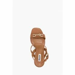 Dune London Junior Brown Smart High Stacked Sandals -Dune London Sales unnamed file 3494