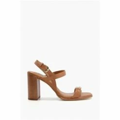 Dune London Junior Brown Smart High Stacked Sandals -Dune London Sales unnamed file 3495