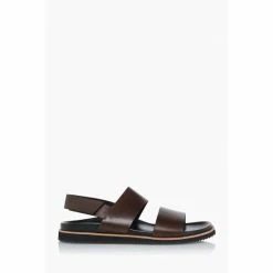 Dune London Brown Idda Utilitarian Strap Sandals