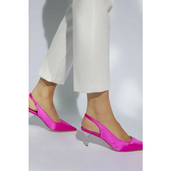Dune London Pink Cristal Encursted Mid Heel Sandals 7 Dune London Pink Cristal Encursted Mid Heel Sandals - Image 5