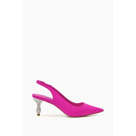 Dune London Pink Cristal Encursted Mid Heel Sandals 8 Dune London Pink Cristal Encursted Mid Heel Sandals - Image 6