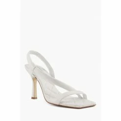 Dune London White Marbled Square Toe Heeled Slingback Sandals -Dune London Sales unnamed file 3529