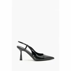 Dune London Wide Fit Cabanna Oval Sprayed Black Heels