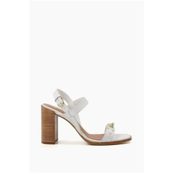 Dune London Junior White Smart High Stacked Sandals 6 Dune London Junior White Smart High Stacked Sandals - Image 4