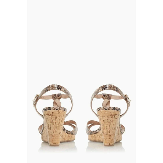Dune London Blue Koala Wide Fit Plait T-Bar Strap Cork Wedge Heels 5 Dune London Blue Koala Wide Fit Plait T-Bar Strap Cork Wedge Heels - Image 3