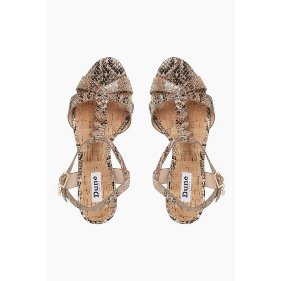 Dune London Blue Koala Wide Fit Plait T-Bar Strap Cork Wedge Heels 6 Dune London Blue Koala Wide Fit Plait T-Bar Strap Cork Wedge Heels - Image 4